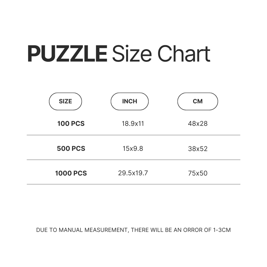 Puzzle Size Chart - A Day to Remember Shop