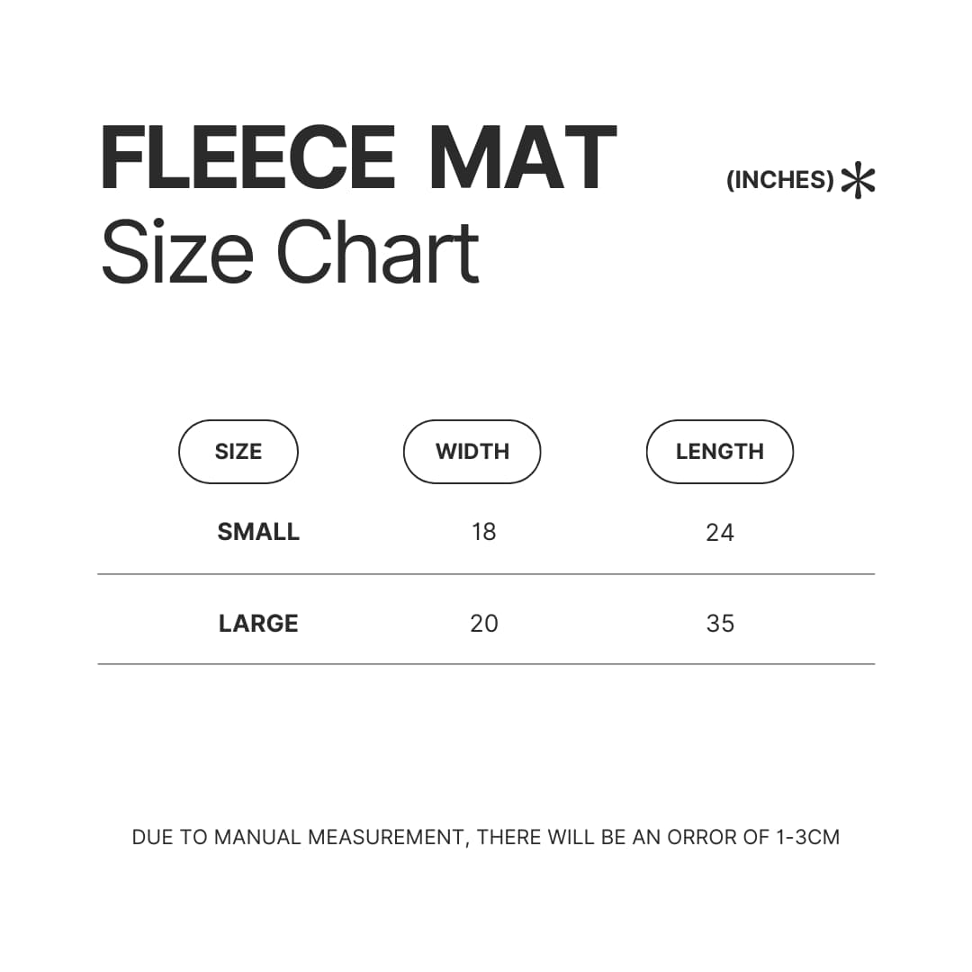 Fleece Mat Size Chart - A Day to Remember Shop